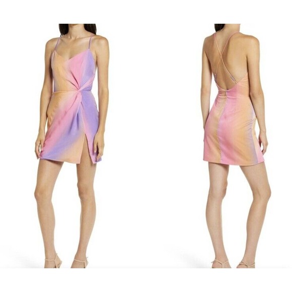 4Si3Nna Jane Ombre Stripe Mini Dress Sz M - Picture 1 of 5